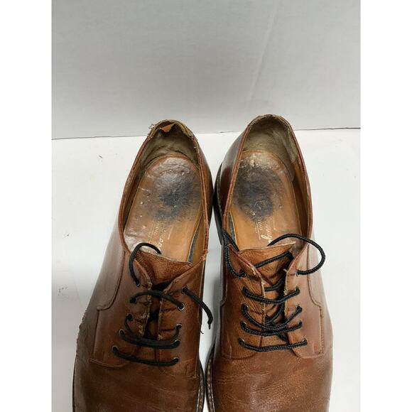 Salvatore Ferragamo Dress Shoes Men\'s Size 13 B Brown Leather Oxfords